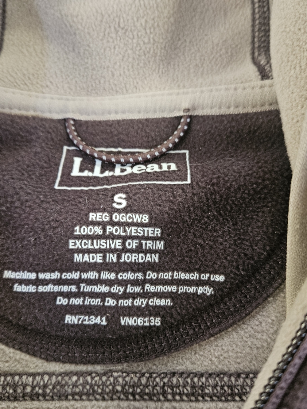 L.L. Bean Chocolate Brown Fleece Hoodie - Picture 3 of 5